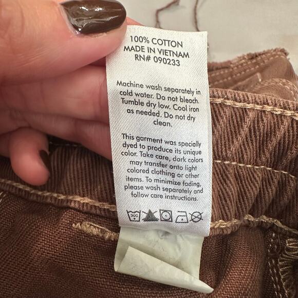 PacSun Brown, Cargo, High Waist, Unhemmed, Cut Off Shorts- S - Picture 5 of 9